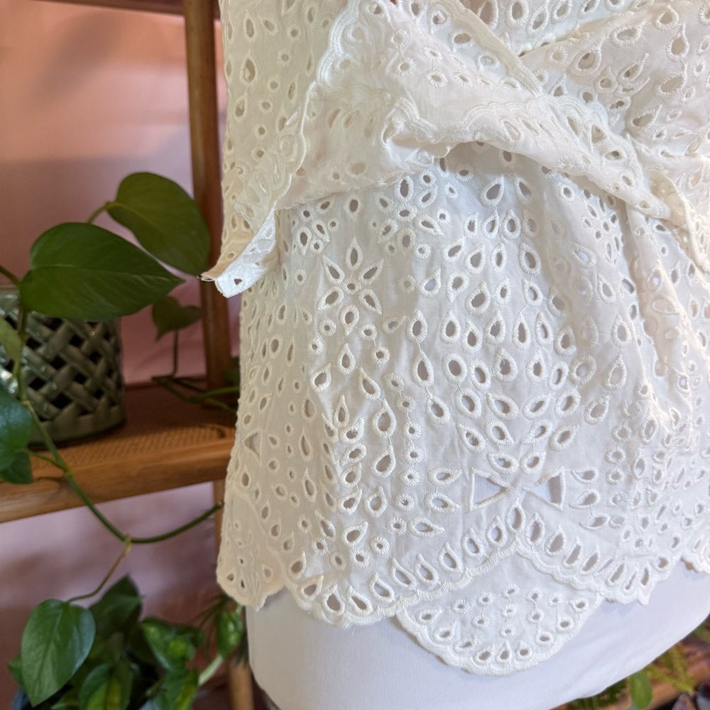 CAbi  Frolic Sleeveless Eyelet Layered Tiered Top Size XS #5723 - Picture 9 of 13
